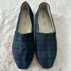 TOMS Checkered Slip-On shoe - Black, Green and Blue